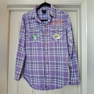 Disney Our Universe Pocahontas button up flannel graphics size XS